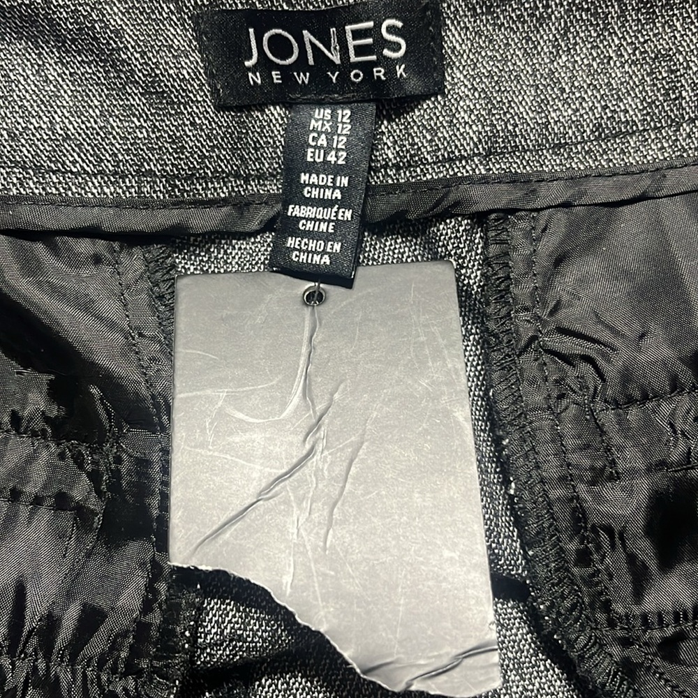 Jones NY Pants Sz 12 SYDNEY Gray Office Career Closet Staple Stretch Comfort - Picture 10 of 10